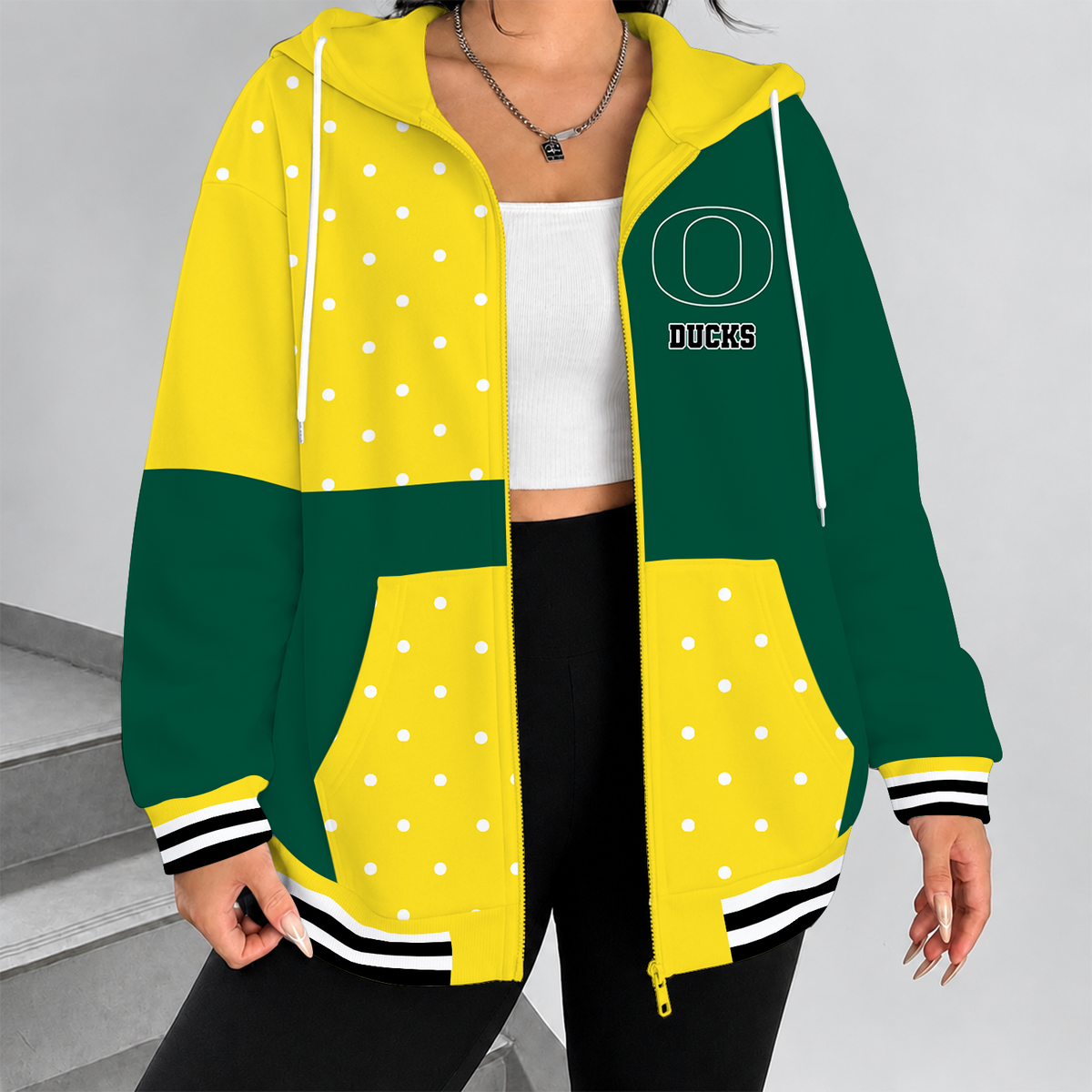 [FAN FAVORITE] NEW CUSTOMIZED NCAA FBS14 OGD OREGON DUCKS ZIP HOODIE