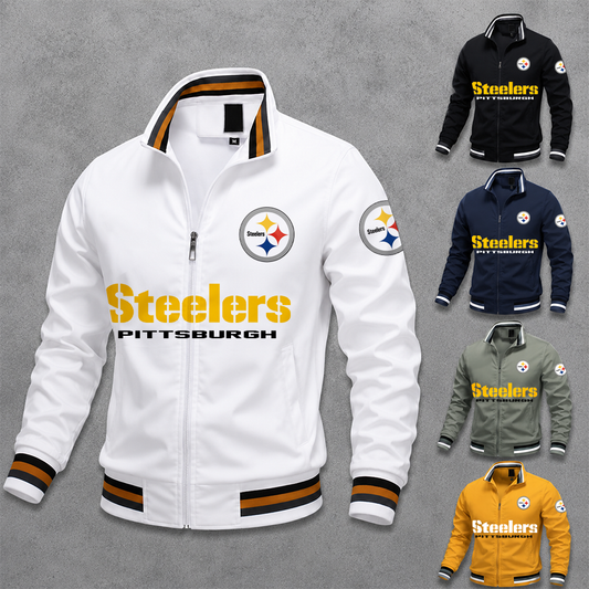 [SPECIAL OFFER] NEW CUSTOMIZED NFL14 PSB PITTSBURGH STEELERS MULTICOLOR MEN'S CASUAL JACKET