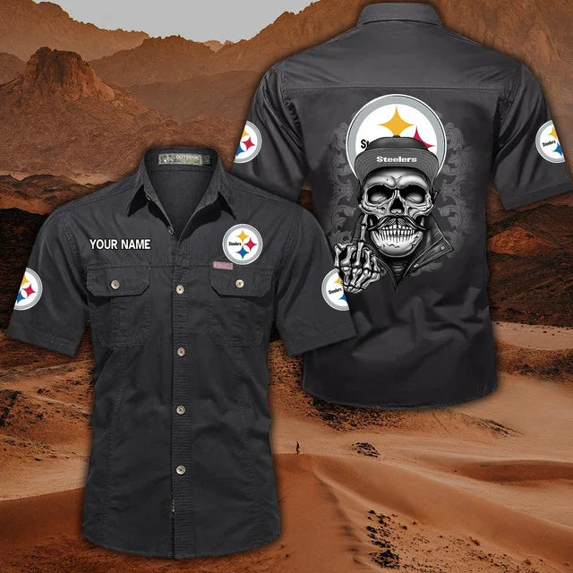 [SPECIAL OFFER] NEW CUSTOMIZED NFL14 PSB PITTSBURGH STEELERS MUTICOLOR MEN'S CARGO SHIRT