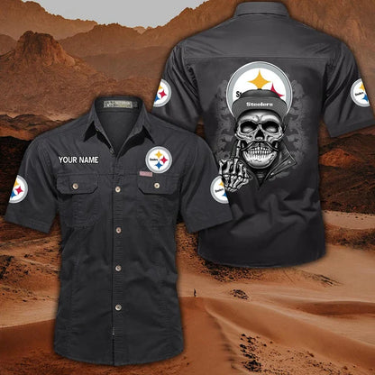 [SPECIAL OFFER] NEW CUSTOMIZED NFL14 PSB PITTSBURGH STEELERS MUTICOLOR MEN'S CARGO SHIRT