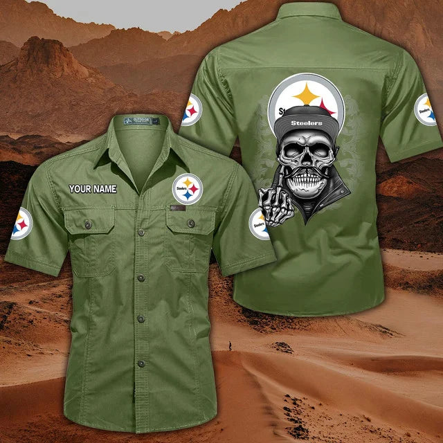 [SPECIAL OFFER] NEW CUSTOMIZED NFL14 PSB PITTSBURGH STEELERS MUTICOLOR MEN'S CARGO SHIRT