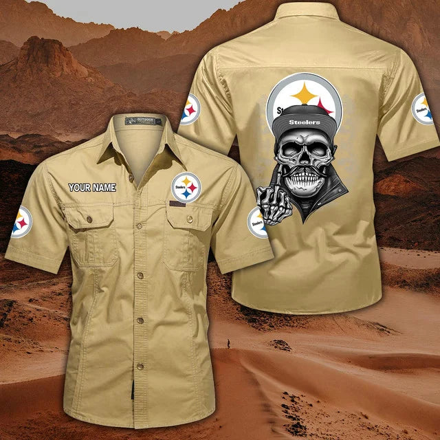 [SPECIAL OFFER] NEW CUSTOMIZED NFL14 PSB PITTSBURGH STEELERS MUTICOLOR MEN'S CARGO SHIRT
