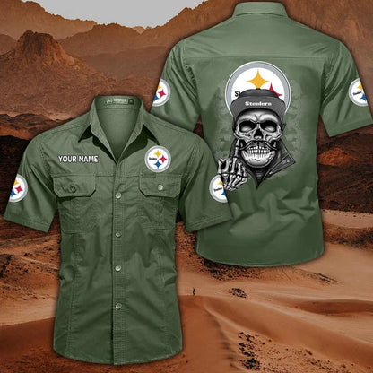 [SPECIAL OFFER] NEW CUSTOMIZED NFL14 PSB PITTSBURGH STEELERS MUTICOLOR MEN'S CARGO SHIRT