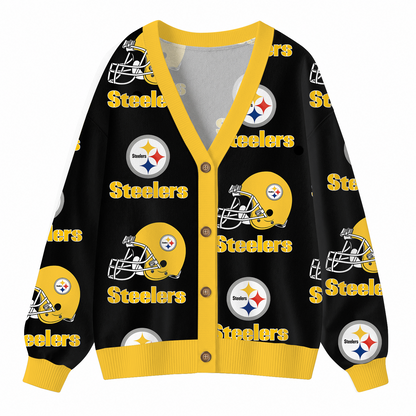 [SPECIAL OFFER] NEW CUSTOMIZED NFL14 PSB PITTSBURGH STEELERS CARDIGAN