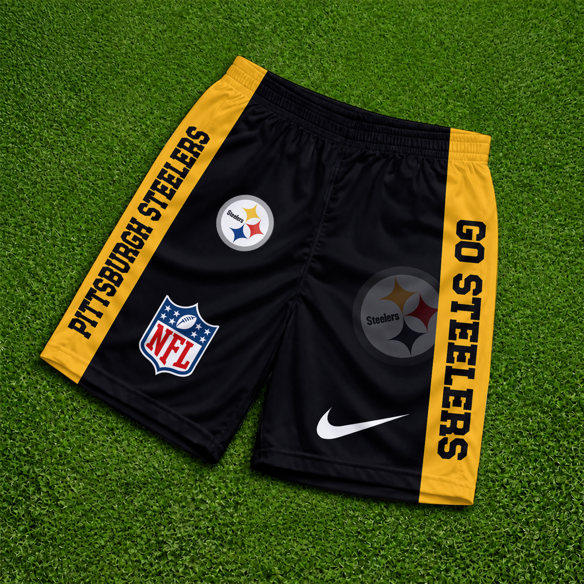 [SPECIAL OFFER] NEW CUSTOMIZED NFL14 PSB PITTSBURGH STEELERS SHORT PANTS