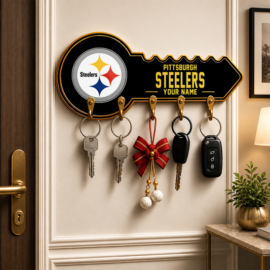 [SPECIAL OFFER] NEW CUSTOMIZED NFL14 PSB PITTSBURGH STEELERS WALL KEY HOLDER FOR HOME