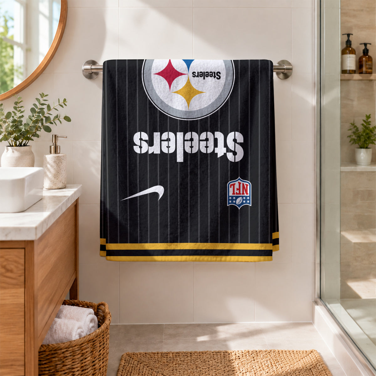 [SPECIAL OFFER] NEW CUSTOMIZED NFL14 PSB PITTSBURGH STEELERS BEACH TOWEL