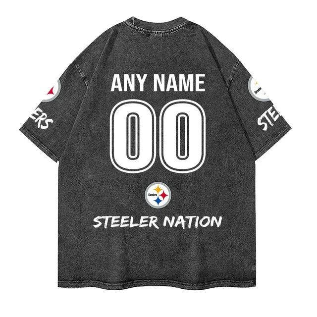 [SPECIAL OFFER] NEW CUSTOMIZED NFL14 PSB PITTSBURGH STEELERS FUNNY MULTICOLOR WASHED TEE