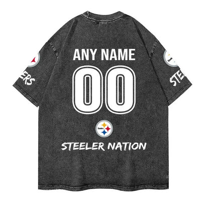 [SPECIAL OFFER] NEW CUSTOMIZED NFL14 PSB PITTSBURGH STEELERS FUNNY MULTICOLOR WASHED TEE