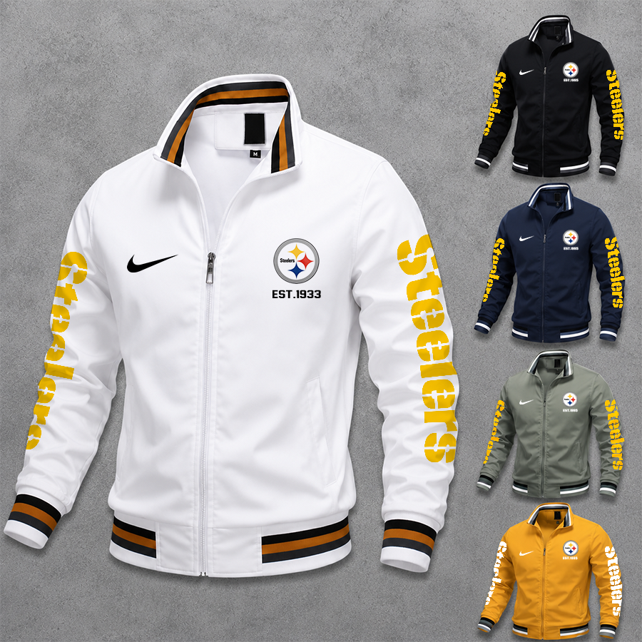 [SPECIAL OFFER] NEW CUSTOMIZED NFL14 PSB PITTSBURGH STEELERS MEN'S CASUAL JACKET