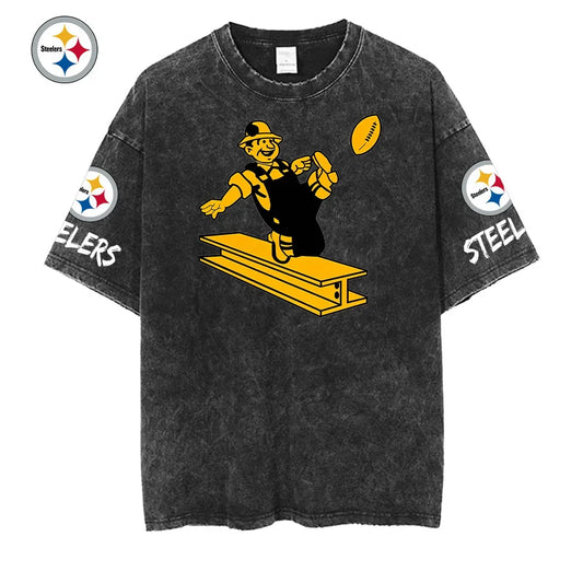 [SPECIAL OFFER] NEW CUSTOMIZED NFL14 PSB PITTSBURGH STEELERS MULTICOLOR WASHED TEE
