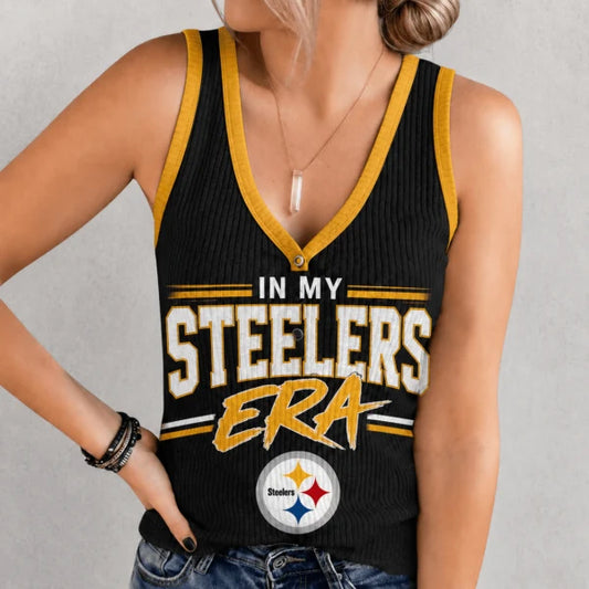 [SPECIAL OFFER] NEW CUSTOMIZED NFL14 PSB PITTSBURGH STEELERS WOMEN'S V-NECK TANK TOP