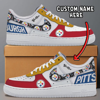 LIMITED EDITION - NEW CUSTOMIZED NFL14 PSB PITTSBURGH STEELERS AF1 SNEAKERS