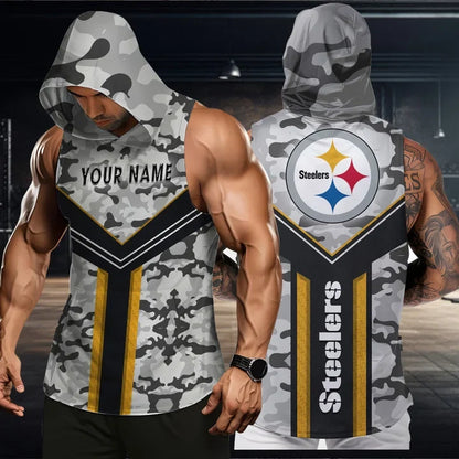 [SPECIAL OFFER] NEW CUSTOMIZED NFL14 PSB PITTSBURGH STEELERS HOODED TANK TOP