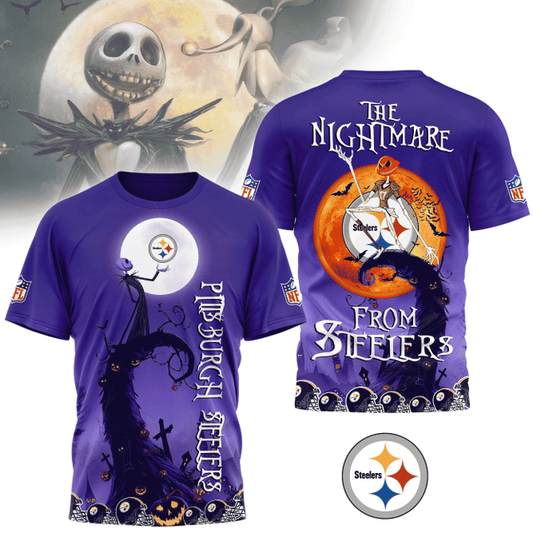 [SPECIAL OFFER] NEW CUSTOMIZED NFL14 PSB PITTSBURGH STEELERS HALLOWEEN THE NIGHTMARE APPAREL