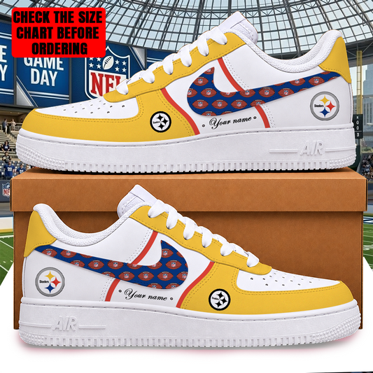 [SPECIAL OFFER] NEW CUSTOMIZED NFL14 PSB PITTSBURGH STEELERS AF1 SHOES
