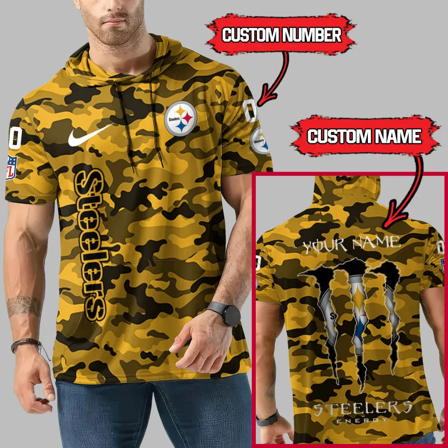 [HOT DEAL] NEW CUSTOMIZED NFL14 PSB PITTSBURGH STEELERS SHORT SLEEVE HOODIE