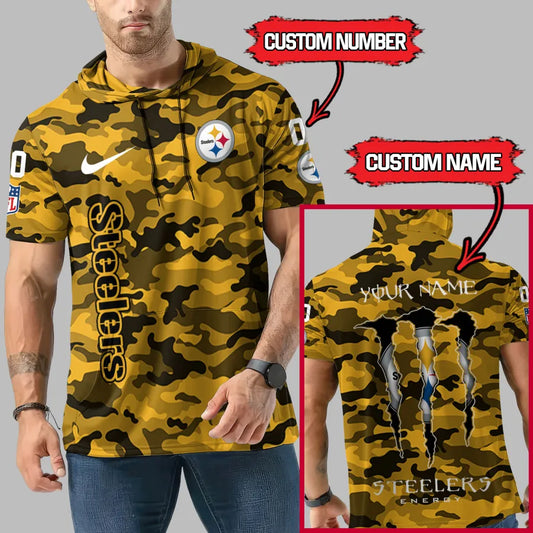 [HOT DEAL] NEW CUSTOMIZED NFL14 PSB PITTSBURGH STEELERS SHORT SLEEVE HOODIE