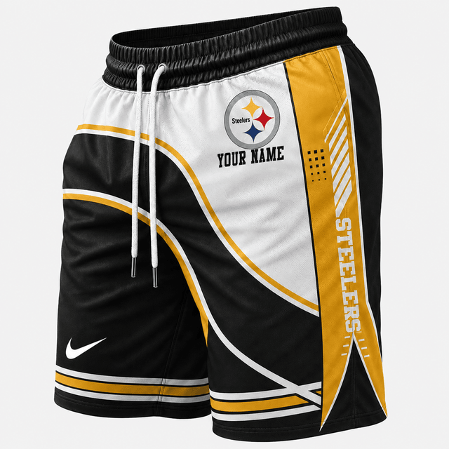 [SPECIAL OFFER] NEW CUSTOMIZED NFL14 PSB PITTSBURGH STEELERS SHORT PANTS