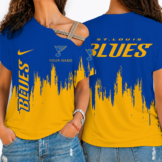 [SUPER SALE] NEW CUSTOMIZED NHL14 SLB ST. LOUIS KHAKIS SHOULDER SHIRT