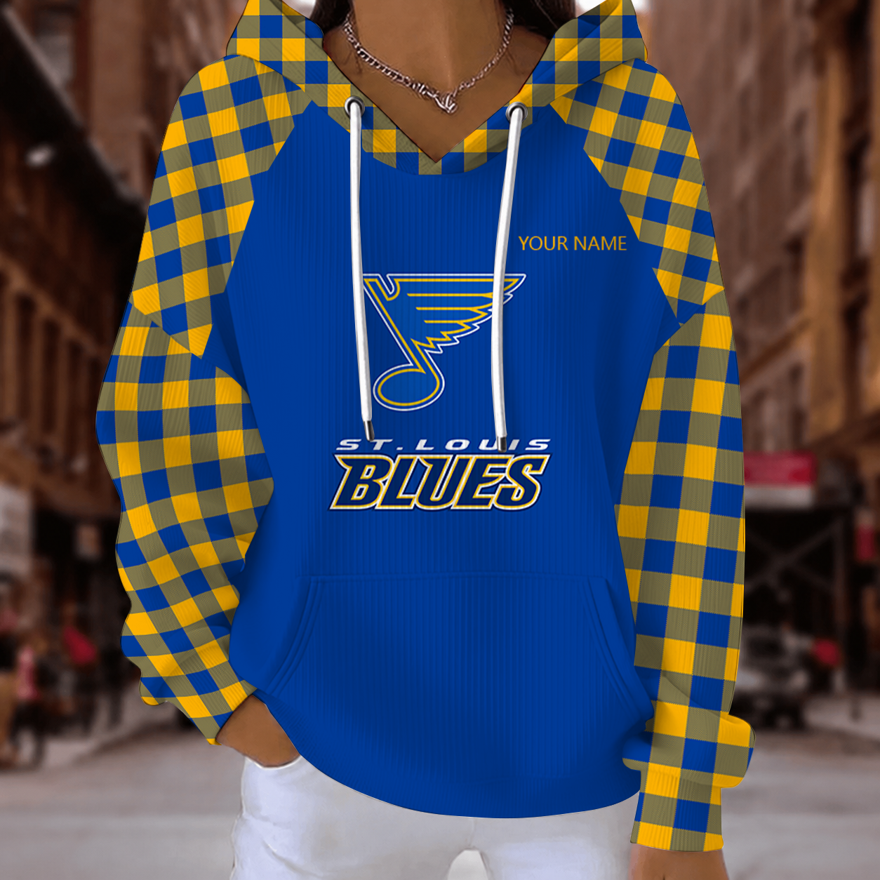 [SUPER SALE] NEW CUSTOMIZED NHL14 SLB ST. LOUIS BLUES RIBBED HOODIE & SWEATSHIRT