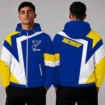 [SUPER SALE] NEW CUSTOMIZED NHL14 SLB ST. LOUIS BLUES WINDBREAKER JACKET