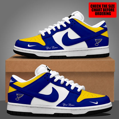[SUPER SALE] NEW CUSTOMIZED NHL14 SLB ST. LOUIS BLUES DUNK LOW SHOES
