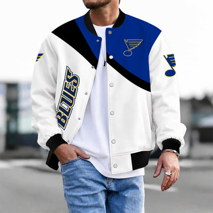 [SUPER SALE] NEW CUSTOMIZED NHL14 SLB ST. LOUIS BLUES SATIN VARSITY JACKET & BASEBALL JACKET
