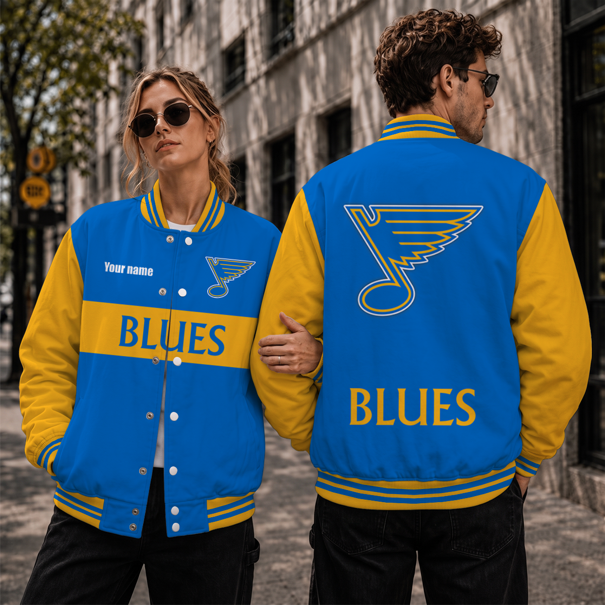 [SUPER SALE] NEW CUSTOMIZED NHL14 SLB ST. LOUIS BLUES SATIN VARSITY JACKET & BASEBALL JACKET