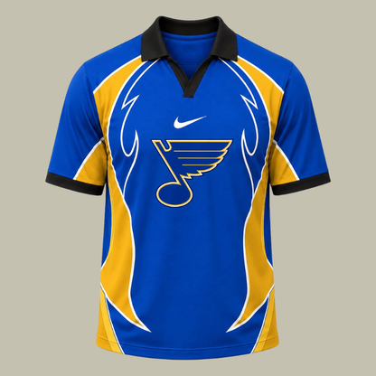 [SUPER SALE] NEW CUSTOMIZED NHL14 SLB ST. LOUIS BLUES POLO SHIRT