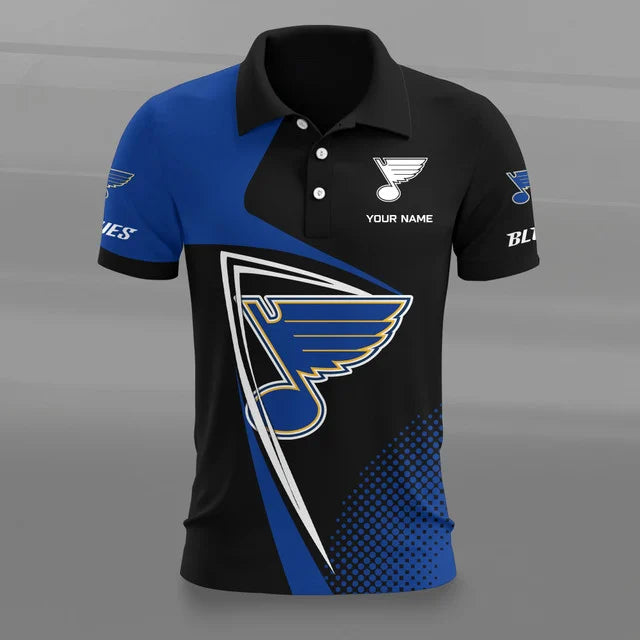 [SUPER SALE] NEW CUSTOMIZED NHL14 SLB ST. LOUIS BLUES POLO SHIRT