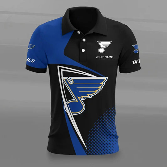 [SUPER SALE] NEW CUSTOMIZED NHL14 SLB ST. LOUIS BLUES POLO SHIRT