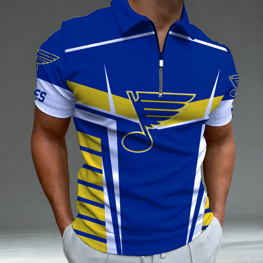 [SUPER SALE] NEW CUSTOMIZED NHL14 SLB ST. LOUIS KHAKIS POLO SHIRT
