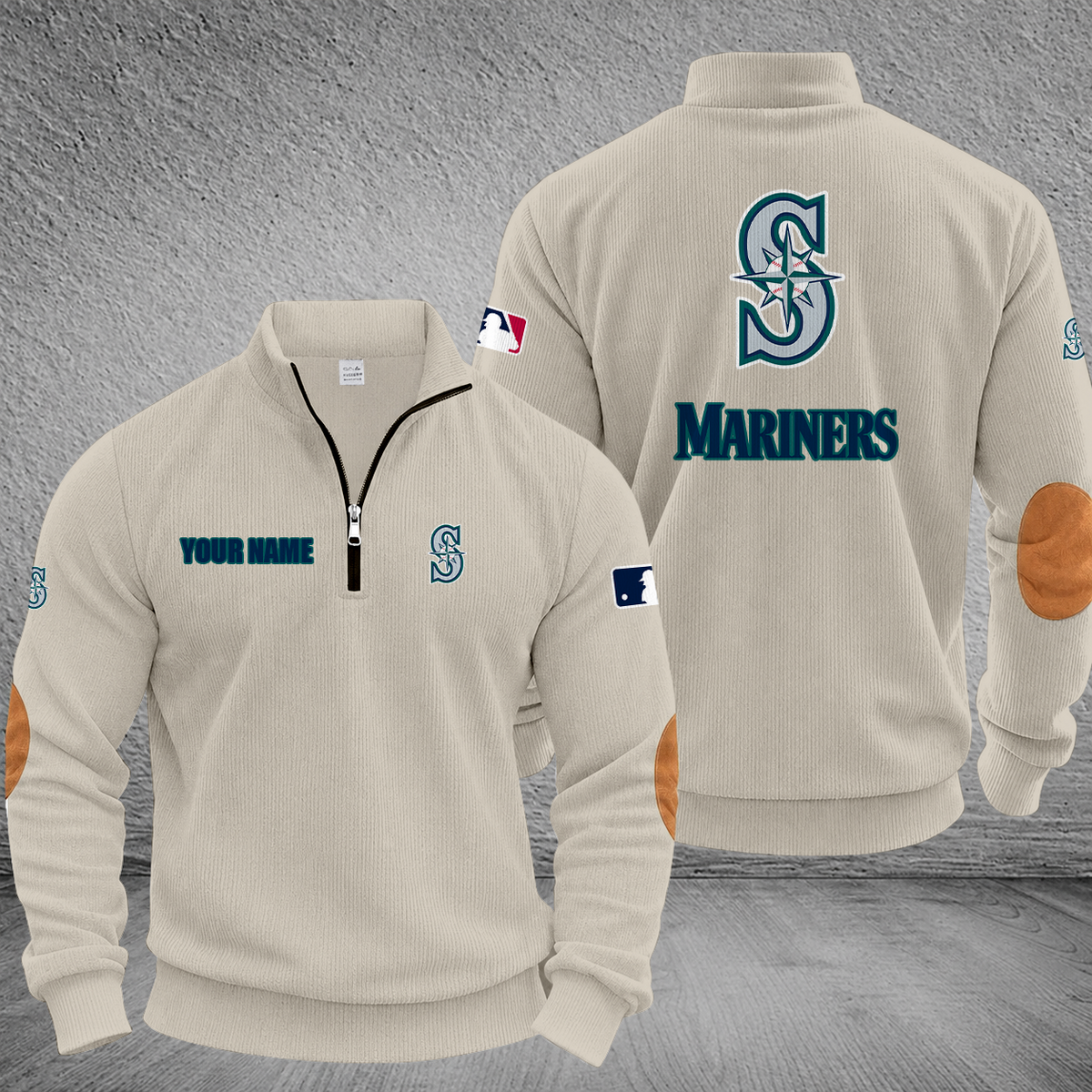 [FLASH SALE] NEW CUSTOMIZED MLB14 SMS SEATTLE MARINERS MULTICOLOR STRIPED QUATER ZIP SWEATSHIRT