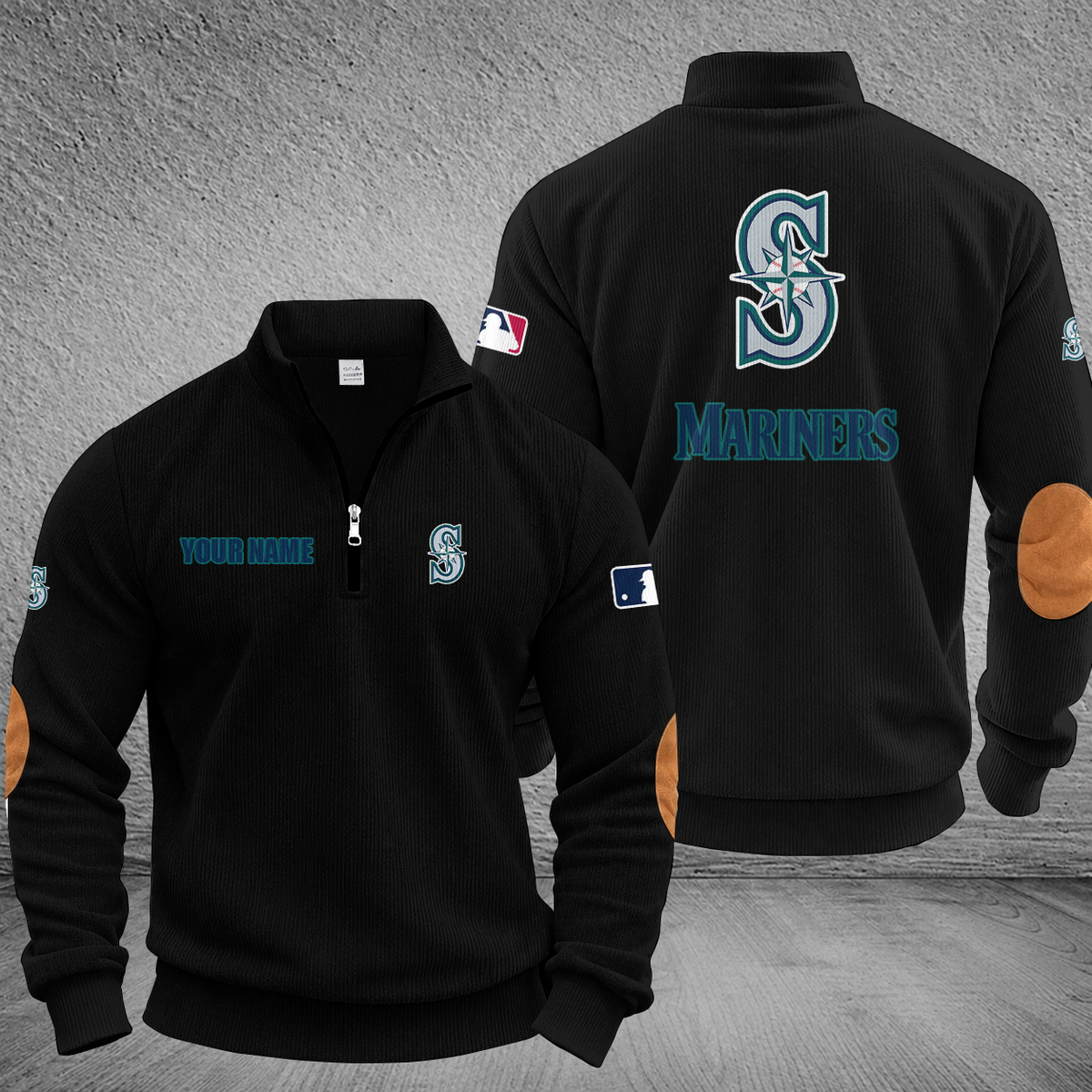[FLASH SALE] NEW CUSTOMIZED MLB14 SMS SEATTLE MARINERS MULTICOLOR STRIPED QUATER ZIP SWEATSHIRT