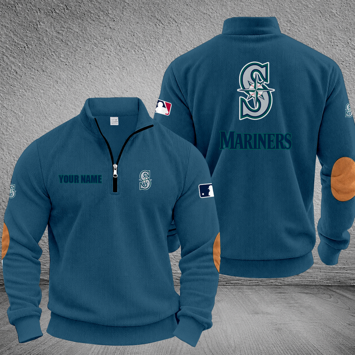 [FLASH SALE] NEW CUSTOMIZED MLB14 SMS SEATTLE MARINERS MULTICOLOR STRIPED QUATER ZIP SWEATSHIRT