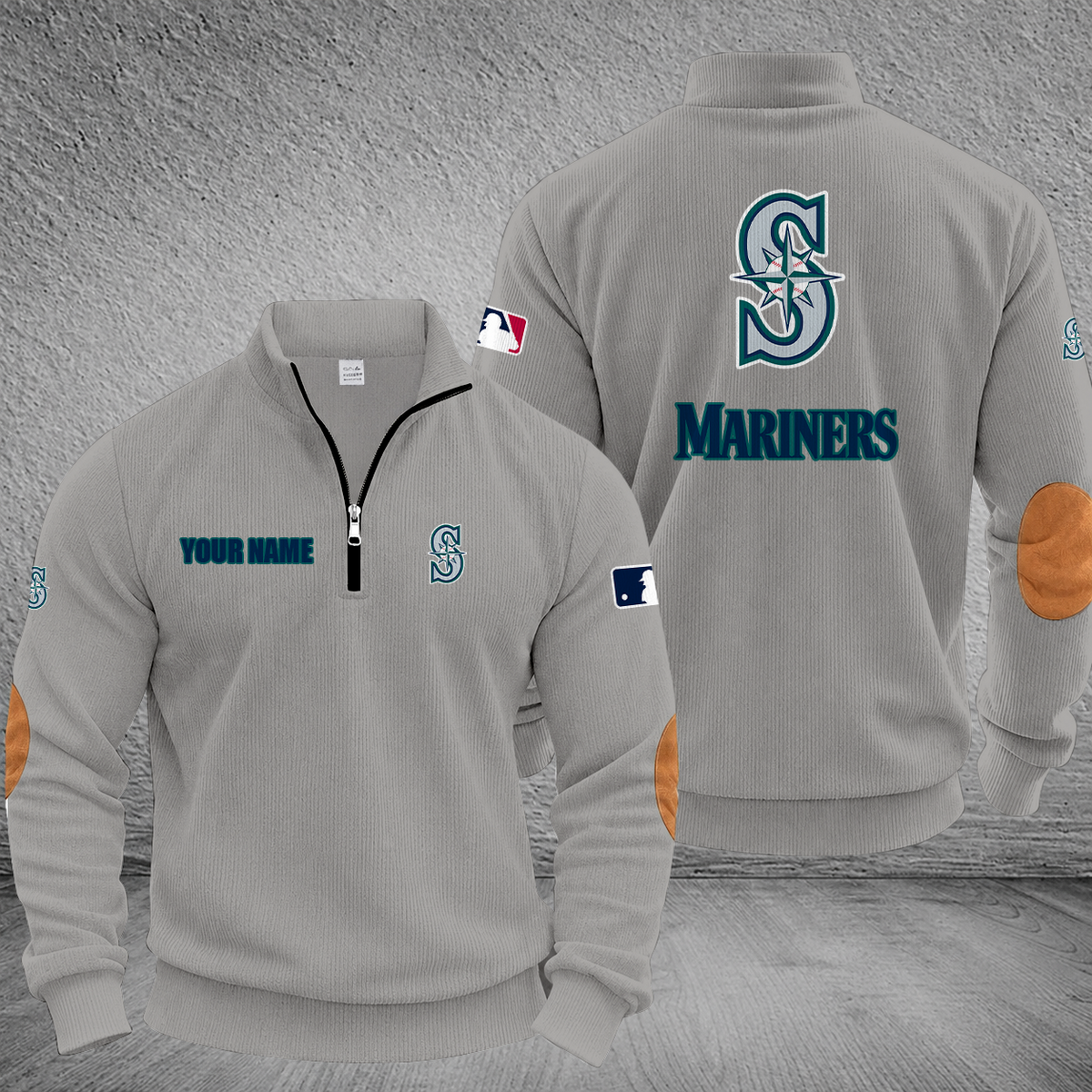 [FLASH SALE] NEW CUSTOMIZED MLB14 SMS SEATTLE MARINERS MULTICOLOR STRIPED QUATER ZIP SWEATSHIRT