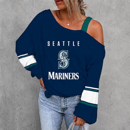 [FLASH SALE] NEW CUSTOMIZED MLB14 SMS SEATTLE MARINERS DROP SHOULDER SWEATSHIRT