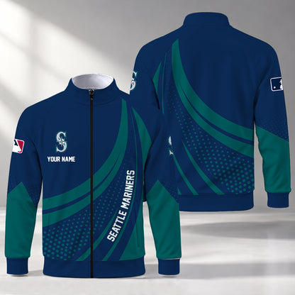 [FLASH SALE] NEW CUSTOMIZED MLB14 SMS SEATTLE MARINERS STAND COLLAR JACKET