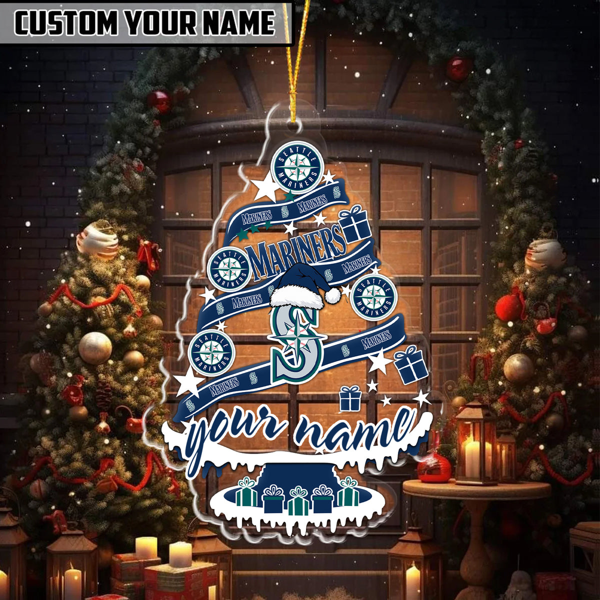 [FLASH SALE] NEW CUSTOMIZED MLB14 SMS SEATTLE MARINERS CHRISTMAS ACRYLIC ORNAMENT