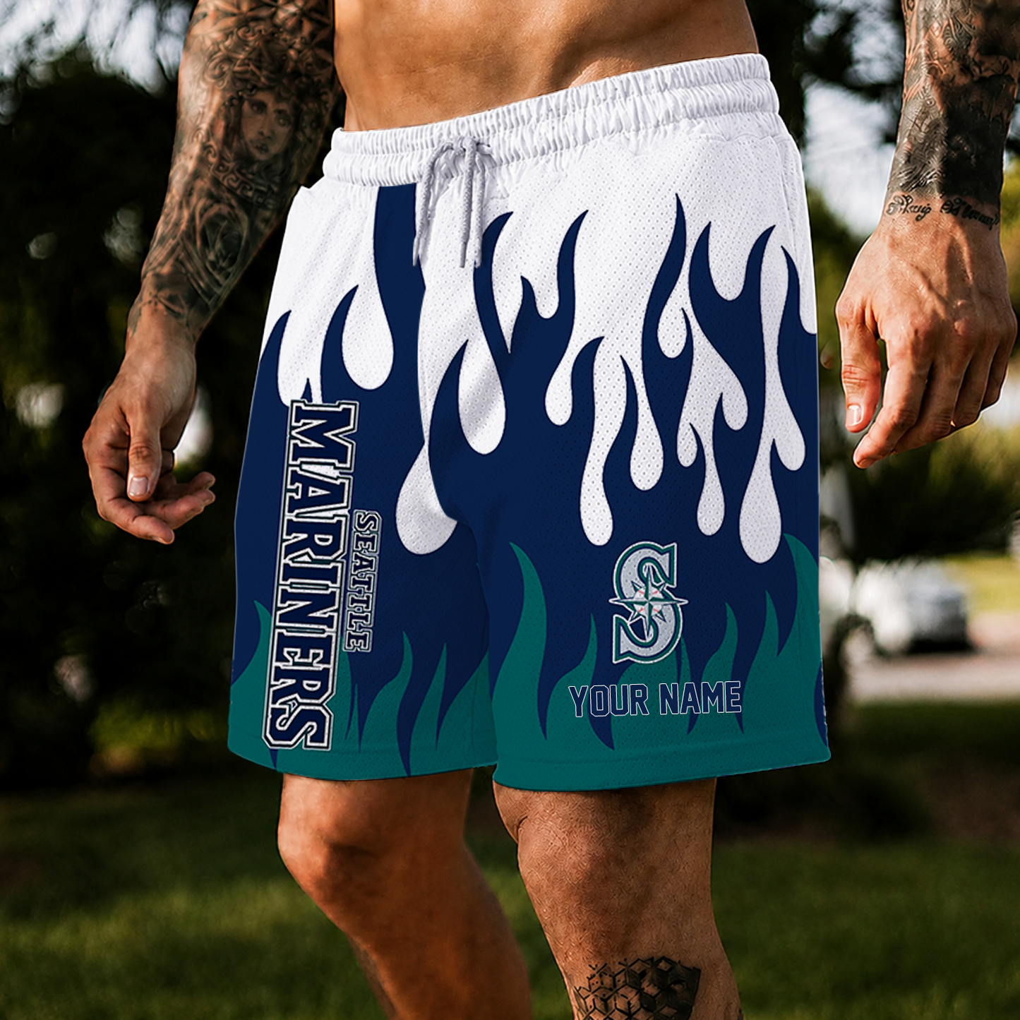 [FLASH SALE] NEW CUSTOMIZED MLB14 SMS SEATTLE MARINERS SHORT PANTS