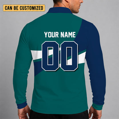 [FLASH SALE] NEW CUSTOMIZED MLB14 SMS SEATTLE MARINERS MEN'S LONG SLEEVE POLO
