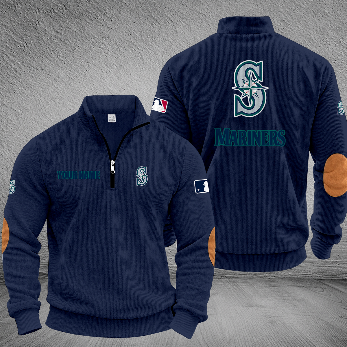 [FLASH SALE] NEW CUSTOMIZED MLB14 SMS SEATTLE MARINERS MULTICOLOR STRIPED QUATER ZIP SWEATSHIRT