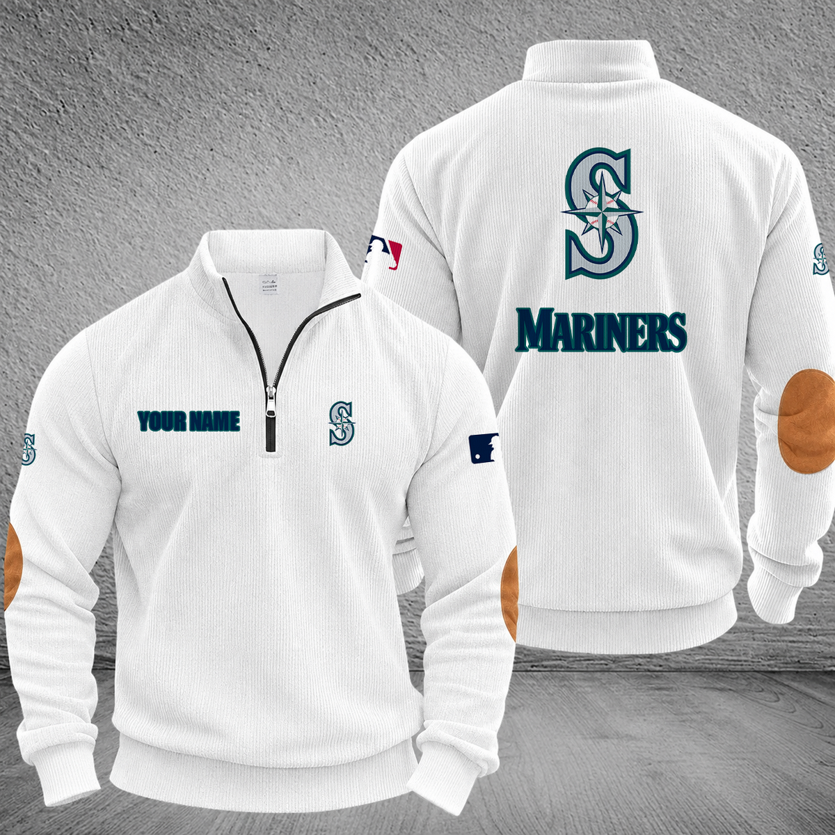[FLASH SALE] NEW CUSTOMIZED MLB14 SMS SEATTLE MARINERS MULTICOLOR STRIPED QUATER ZIP SWEATSHIRT