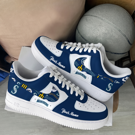 [FLASH SALE] NEW CUSTOMIZED MLB14 SMS SEATTLE MARINERS AF1 SHOES