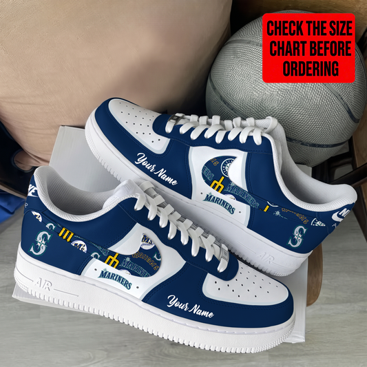 [FLASH SALE] NEW CUSTOMIZED MLB14 SMS SEATTLE MARINERS AF1 SHOES