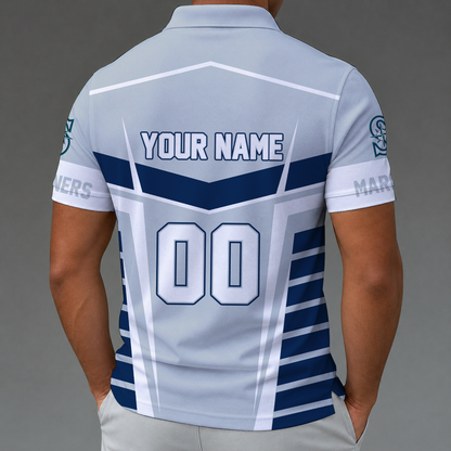 [FLASH SALE] NEW CUSTOMIZED MLB14 SMS SEATTLE MARINERS ZIP POLO SHIRT