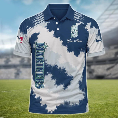 [FLASH SALE] NEW CUSTOMIZED MLB14 SMS SEATTLE MARINERS MULTICOLOR POLO SHIRT