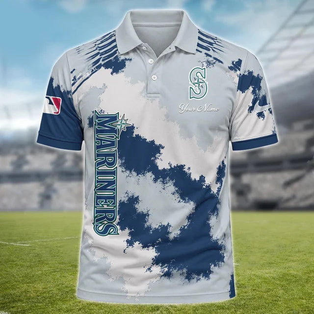 [FLASH SALE] NEW CUSTOMIZED MLB14 SMS SEATTLE MARINERS MULTICOLOR POLO SHIRT