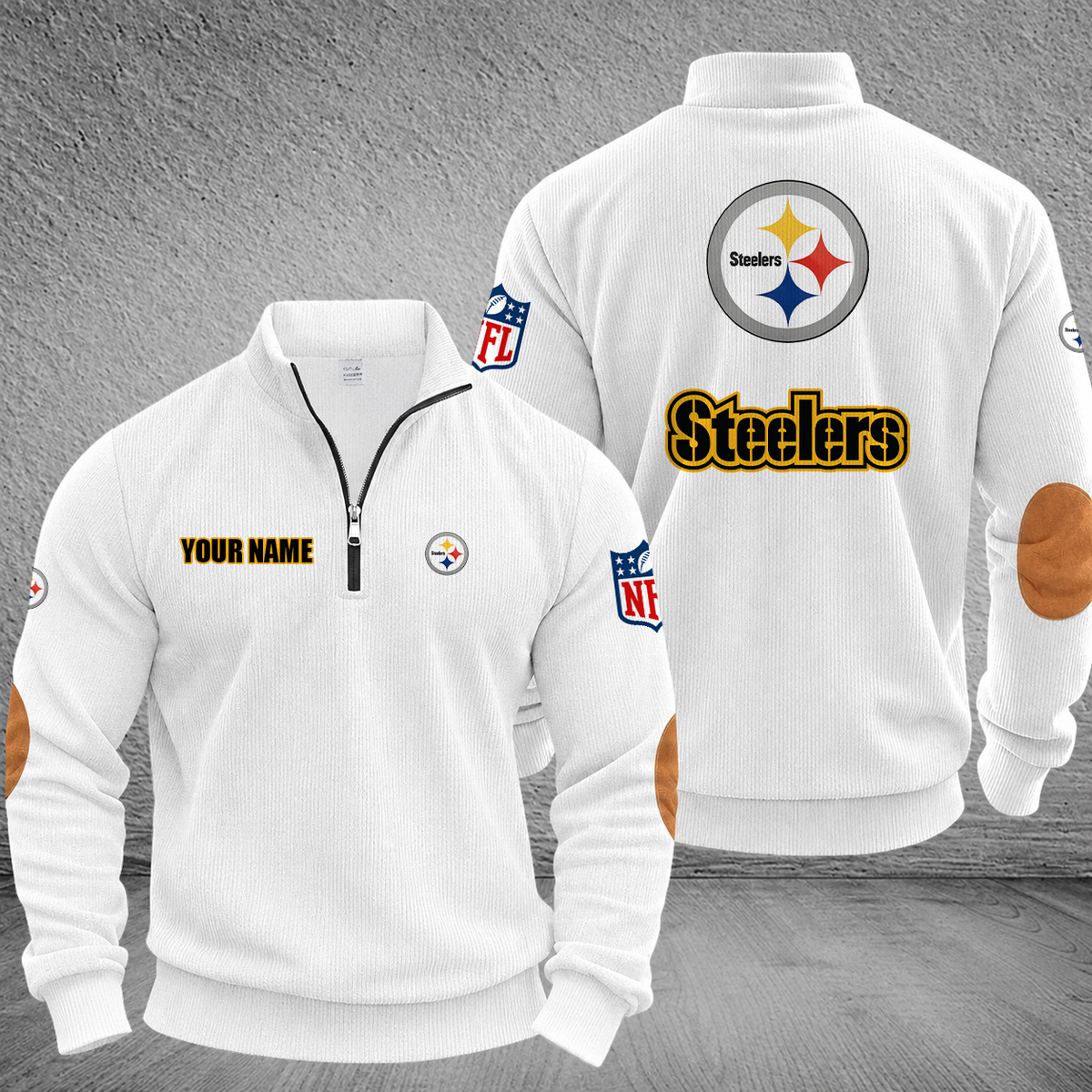 [SPECIAL OFFER] NEW CUSTOMIZED NFL14 PSB PITTSBURGH STEELERS MULTICOLOR STRIPED QUATER ZIP SWEATSHIRT